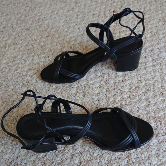 Schutz Brynn Mid Block Leather Sandal size 36.5 - Picture 3 of 13
